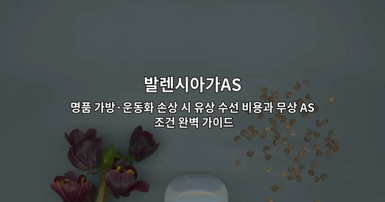 발렌시아가AS 명품 가방·운동화 손상 시 유상 수선 비용과 무상 AS 조건 완벽 가이드