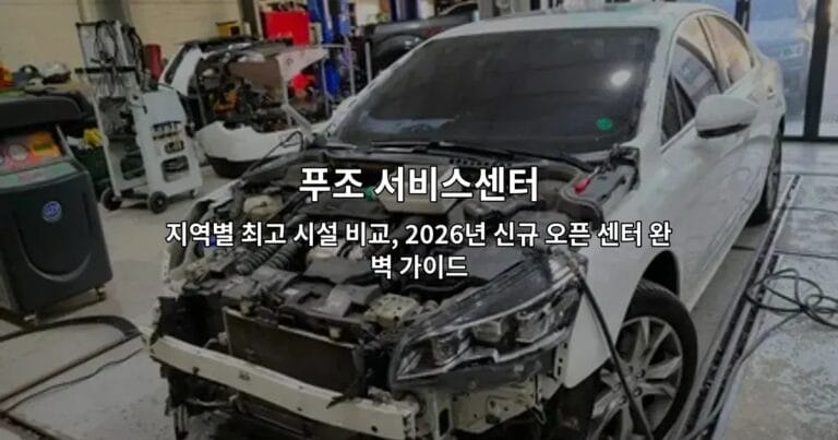 푸조 서비스센터의 현대적 시설과 전문 정비 서비스를 소개하는 썸네일 이미지